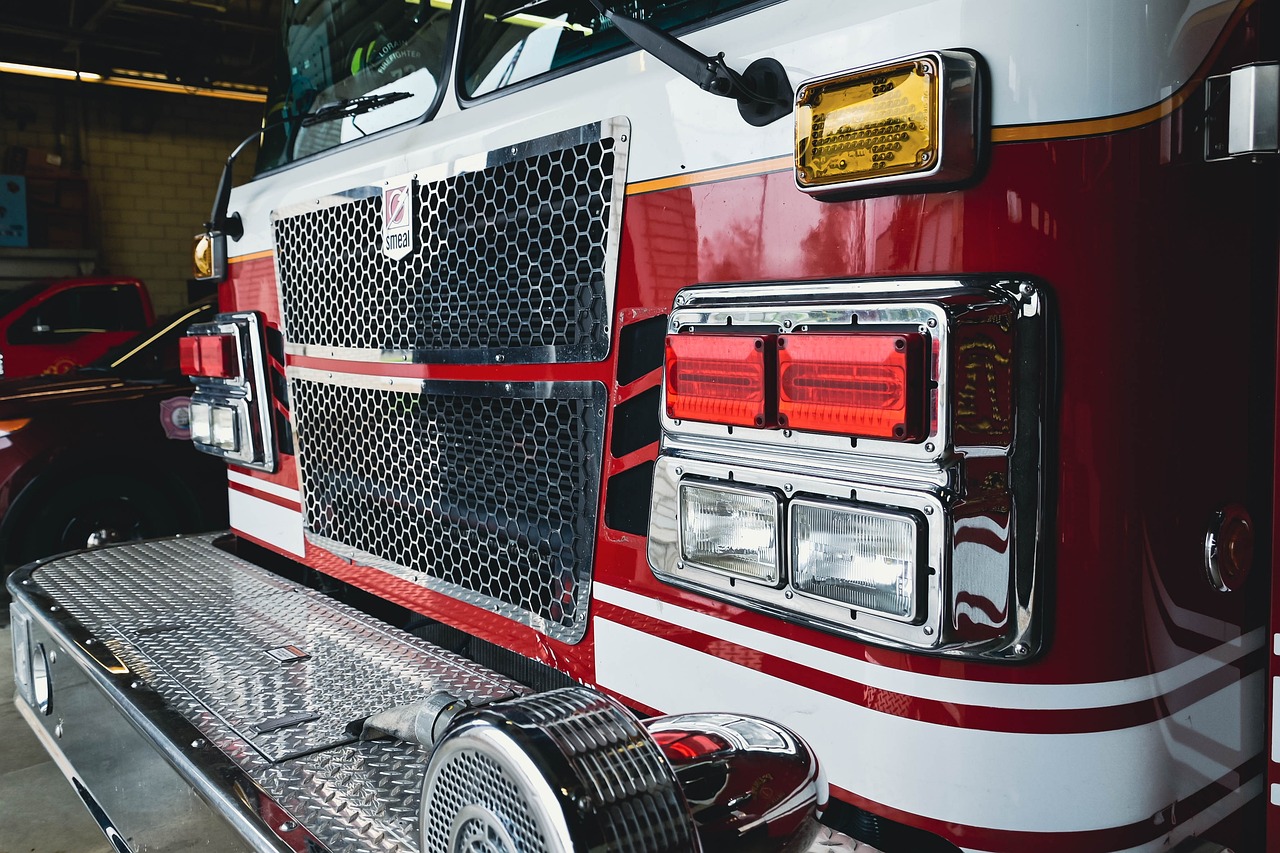 Professional fire truck ready for emergency response